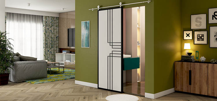 sliding bathroom door installation in Claremont
